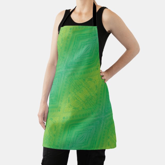 Acceptance | Yellow Green Blue Shibori Pattern Apron (Insitu)