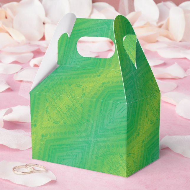 Acceptance | Yellow Green Blue Shibori Pattern Favor Box (Wedding)