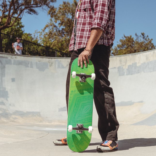 Acceptance | Yellow Green Blue Shibori Pattern Skateboard (Outdoor 2)