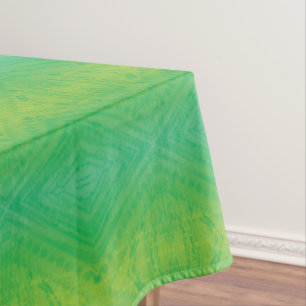 Acceptance   Yellow Green Blue Shibori Pattern Tablecloth