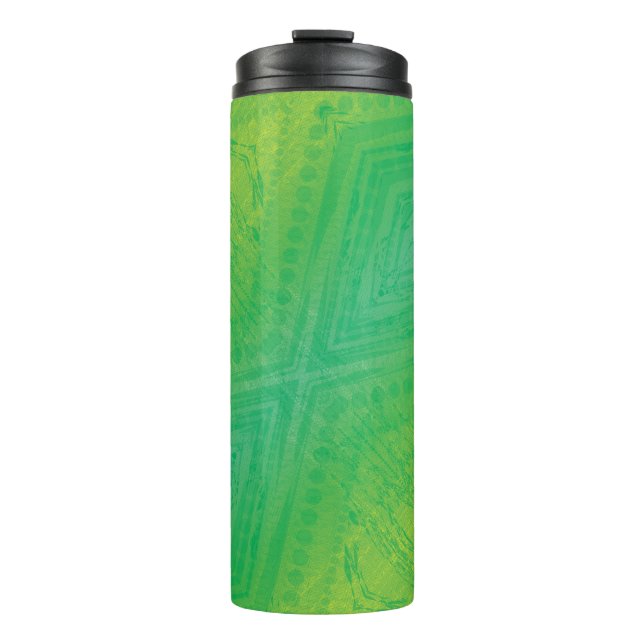 Acceptance | Yellow Green Blue Shibori Pattern Thermal Tumbler (Front)