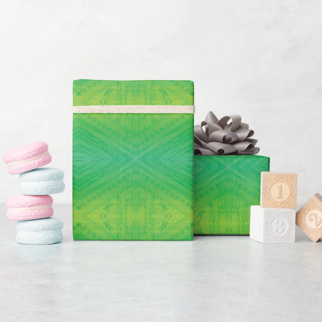 Acceptance | Yellow Green Blue Shibori Pattern Wrapping Paper (Baby Shower)