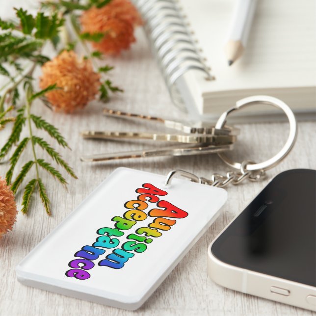 Acceptation de l'autisme Typographie arc-en-ciel (Devant droit)