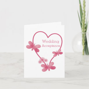 Acceptation mariage Carte de remerciements Coeur r