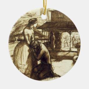 Accepted, 1853 (pen & brown ink on paper) ceramic ornament