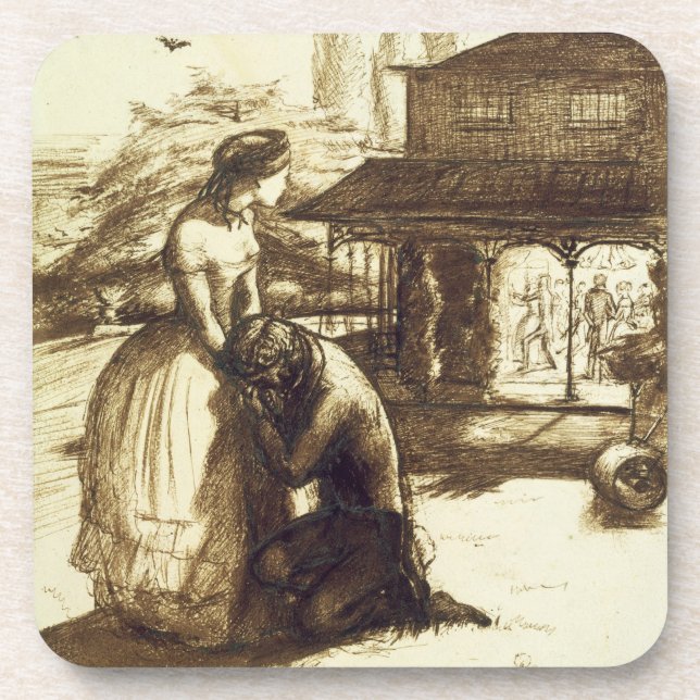 Accepted, 1853 (pen & brown ink on paper) coaster (Front)