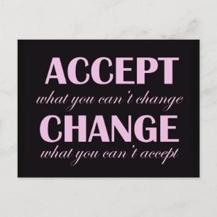 Accepter contre le changement - carte postale moti