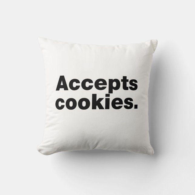 Accepts cookies throw pillow (Front)