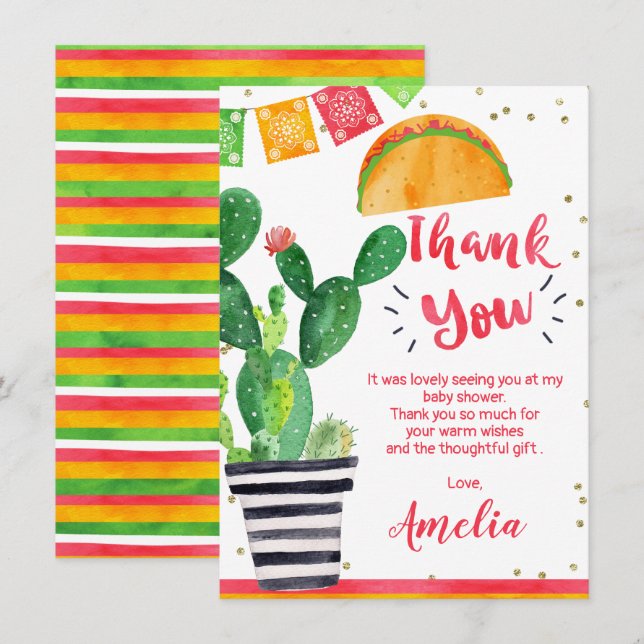 Accès de taco de fiesta 'un carte de remerciements (Devant / Derrière)
