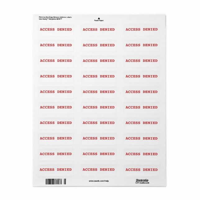 accès refusé (Feuille entière)