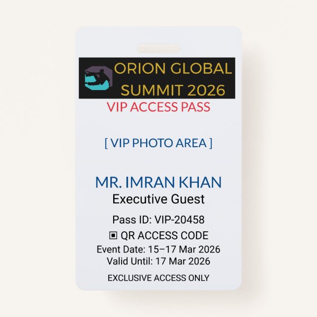 Access Badge Identification | Conference (Front)