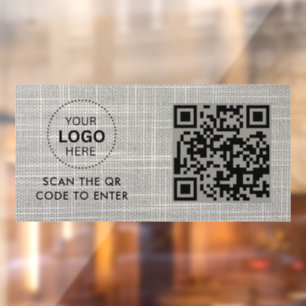Access Control   QR Code Business Logo Entry Window Cling