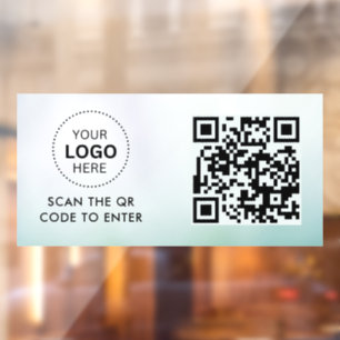 Access Control   QR Code Business Logo Entry Window Cling