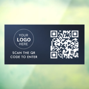 Access Control   QR Code Business Logo Entry Window Cling