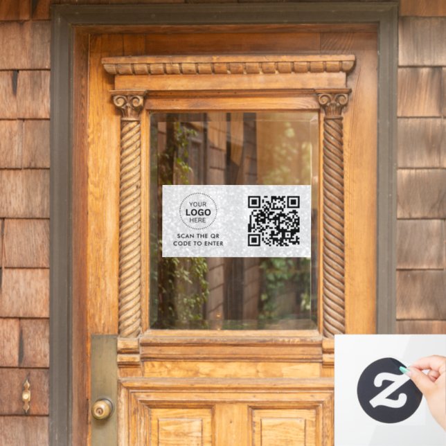 Access Control | QR Code Business Logo Entry Window Cling (Home Door)