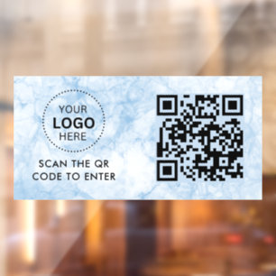 Access Control   QR Code Business Logo Entry Window Cling