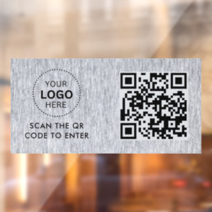 Access Control   QR Code Business Logo Entry Window Cling