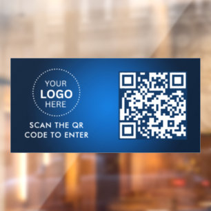 Access Control   QR Code Business Logo Entry Window Cling