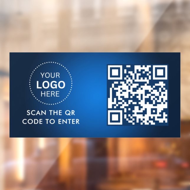 Access Control | QR Code Business Logo Entry Window Cling (Sheet 2)