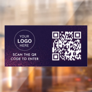 Access Control   QR Code Business Logo Entry Window Cling