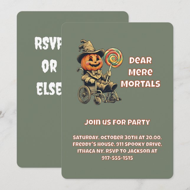 Accessible Jack o lantern Halloween Party Invitation (Front/Back)