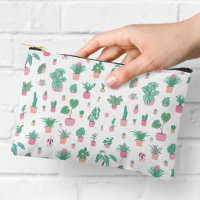 Pochette à fermeture éclair à motif de plante d'in