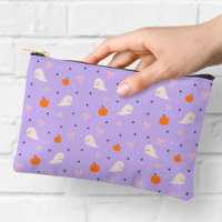 Pochette à fermeture éclair avec motif de fantôme 