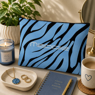 Accessoires Pochette Accessoire à rayures de zèbre bleues