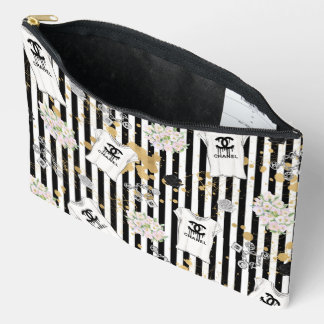 Accessoires Pochette de mode à rayures noir et blanc chic