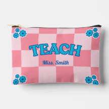 Pochette pédagogique à carreaux bleus et roses per