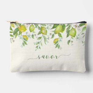Accessoires Pochette zippée à motif floral de citron à l'aquar