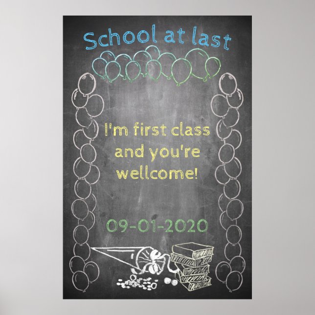 Accessories for enrollment in chalkboard style poster (Front)