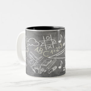 Accessories for enrolment in chalkboard style Two-Tone coffee mug
