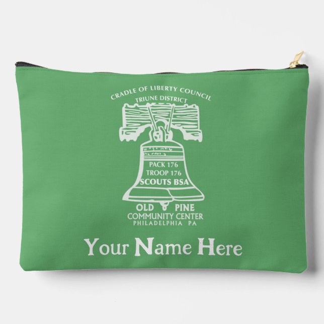 Accessory Pouch Large - Olive Green (Personalized) (Back)