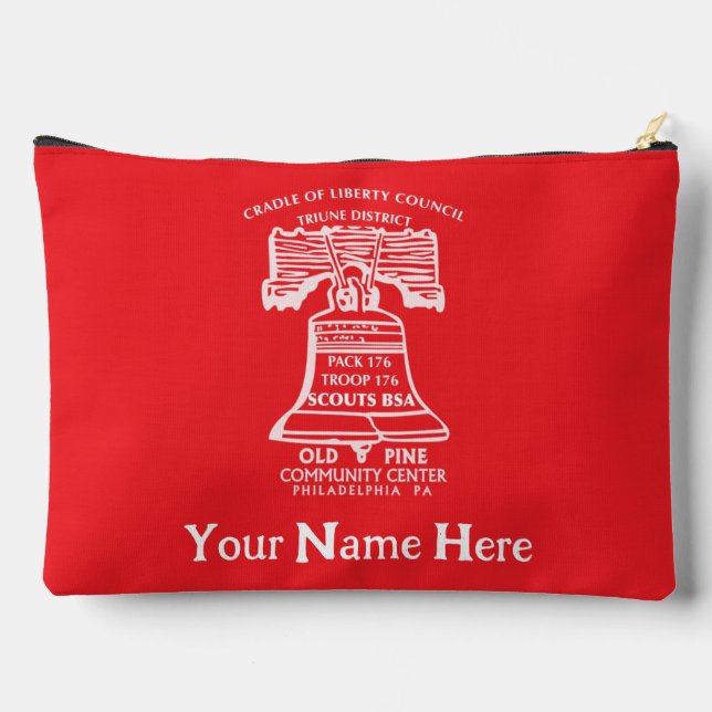 Accessory Pouch Large - Red (Personalized) (Back)