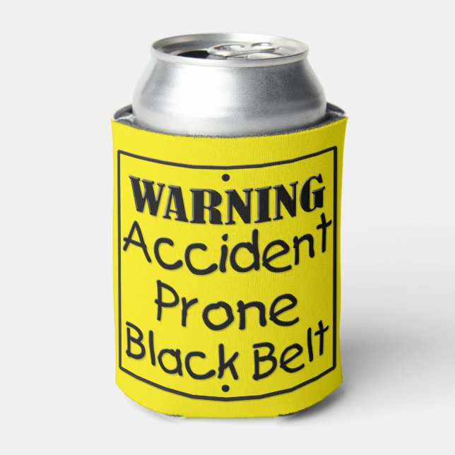 Accident Prone Black Belt Can Cooler (Can Front)