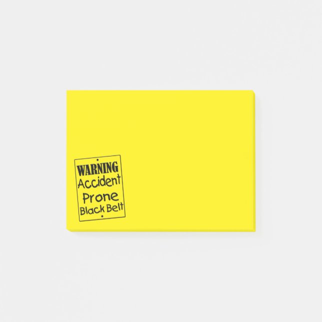 Accident Prone Black Belt Post-it Notes (Front)