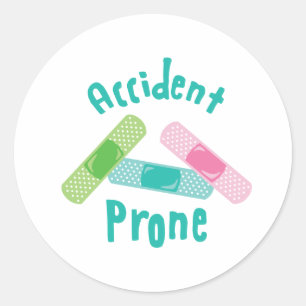 Accident Prone Classic Round Sticker