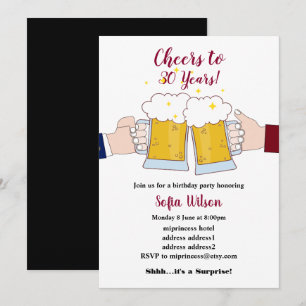 acclamations, bières, invitation à une fête d'anni