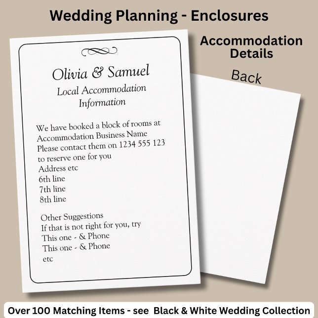 Accommodation Info - Black White Infinity Scroll, Enclosure Card (Creator Uploaded)