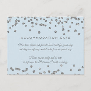 Accommodation Silver Glitter Confetti Ice Blue Postcard
