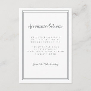 Accommodation Simple Grey Enclosure Detail Wedding Card