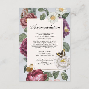 Accommodation Wedding RSVP Floral Butterfly Bloom Enclosure Card