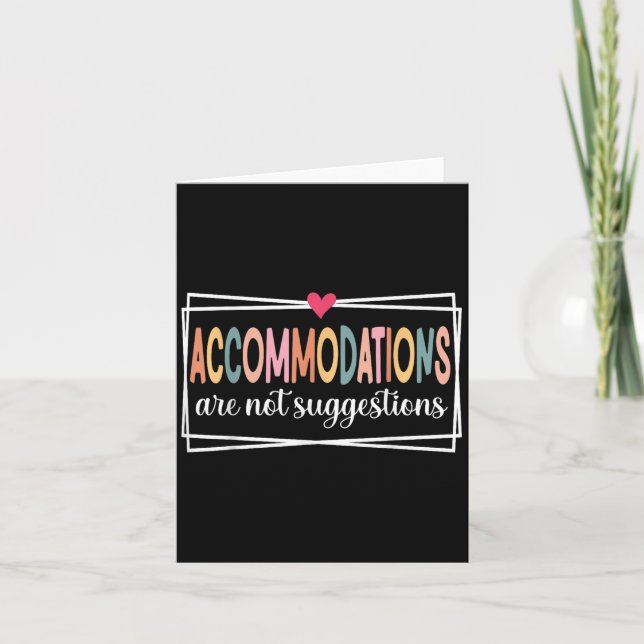 Accommodations Are Not Suggestions Slp, Speech, Ot Card (Front)