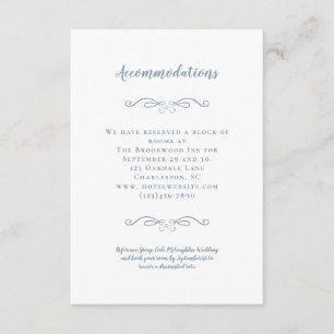 Accommodations Elegant Dusty Blue Wedding Details Enclosure Card