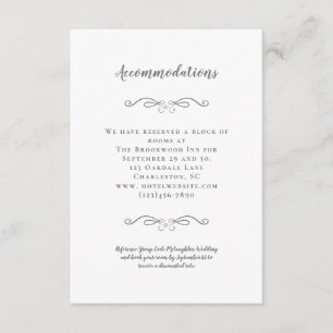 Accommodations Elegant Grey Wedding Details Chic Enclosure Card