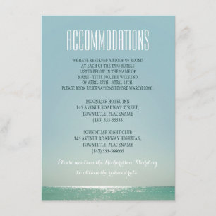 accommodations for beach weddings enclosure card
