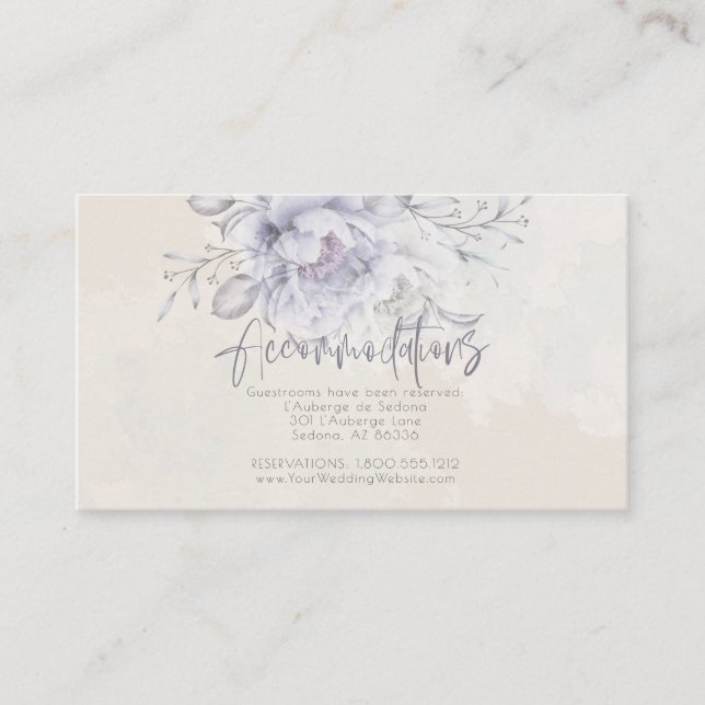 Accommodations Rustic Lilac and Alabaster Peony Enclosure Card (Front)