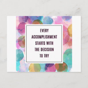 Accomplishment Inspirational Quote Postcard