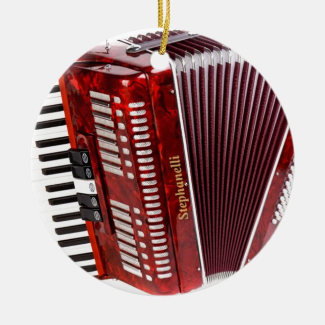 ACCORDIAN MUSICAL INSTRUMENT CERAMIC ORNAMENT (Front)